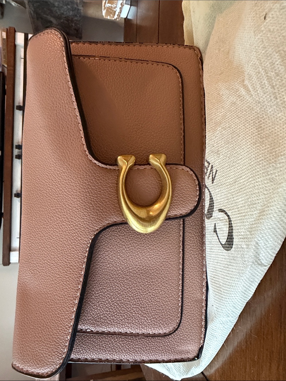 Compact Women’s Mini Crossbody in Dusty Rose with Gold Accent